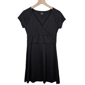 Horny Toad & Co Faux Wrap Cap Sleeve‎ Dress M Black